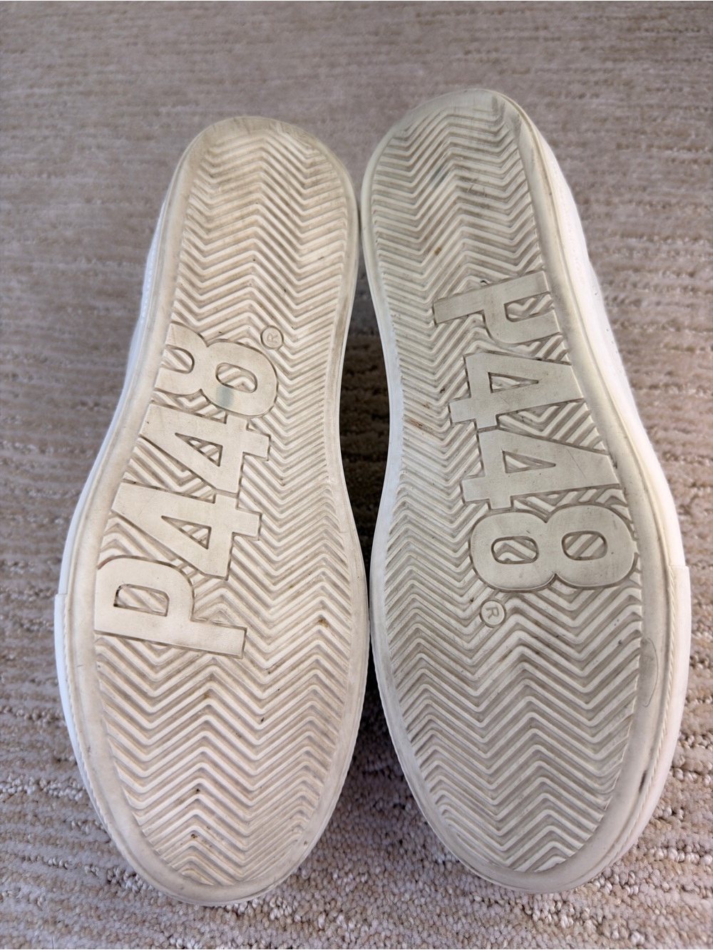 P448 Thea Women’s Low Leather Platform Sneakers White/Gold Metallic Heel/Tongue - Picture 12 of 13